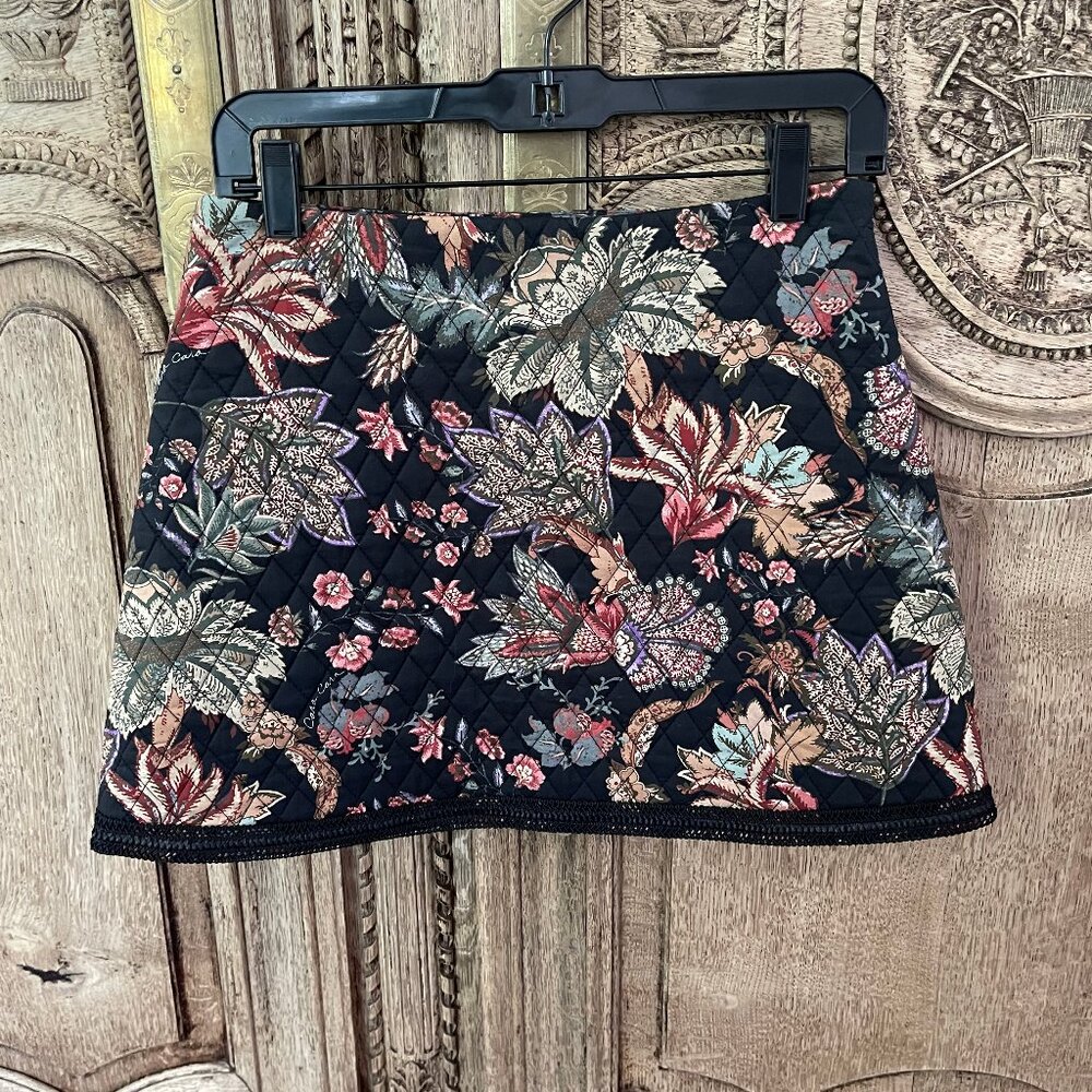 Cara Cara Black Floral Mini Skirt